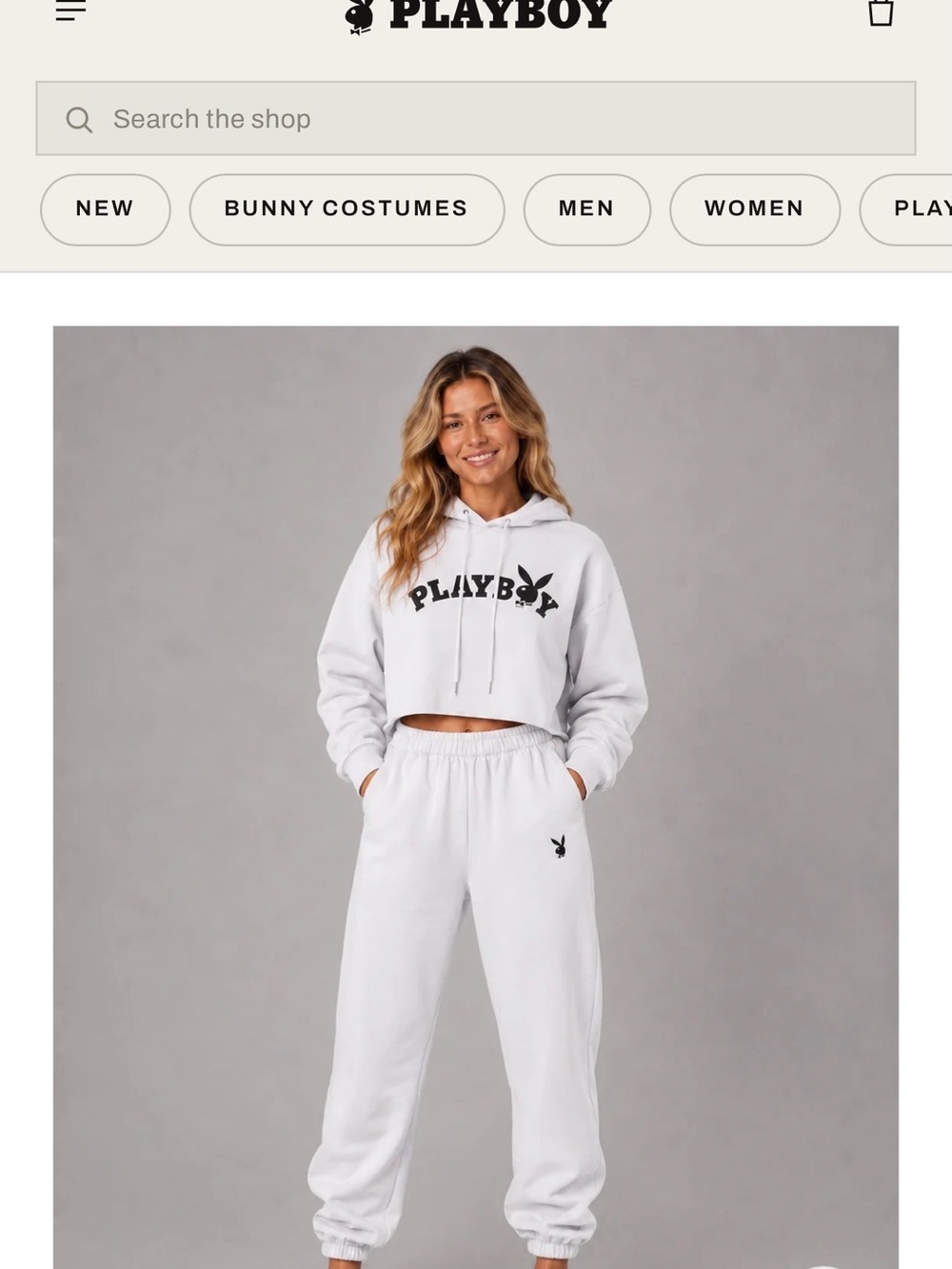 PLAYBOY White Women's Jogger Set